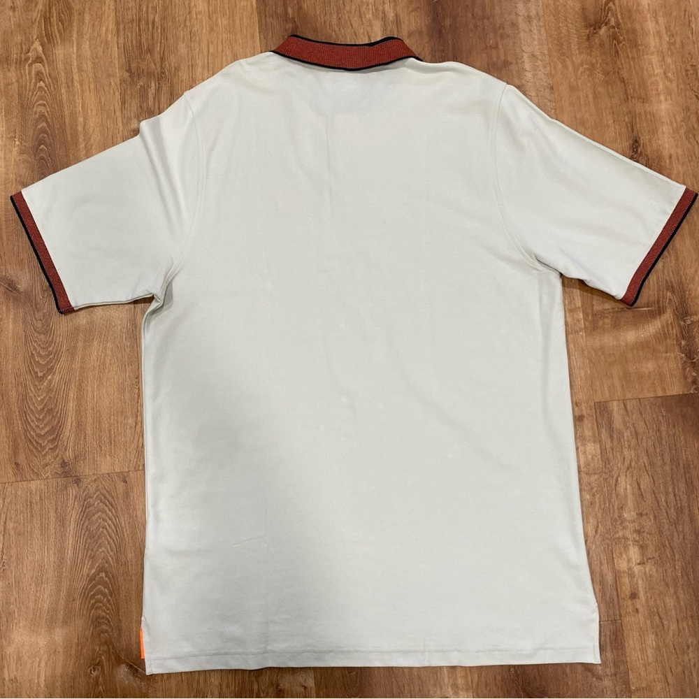 Psycho Bunny Men's Cream Polo with Orange Logo Montebello Pique Polo 100% Cotton - Picture 11 of 11